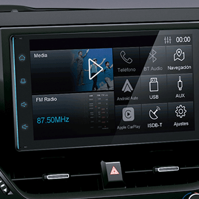 RADIO TOUCHSCREEN DE 9” 
 Conéctate con tu mundo, con Apple Car Play® y Android Auto®.